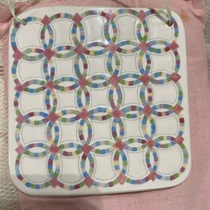 Collectible Hill Design tile. Double Wedding Ring design .ceramic .